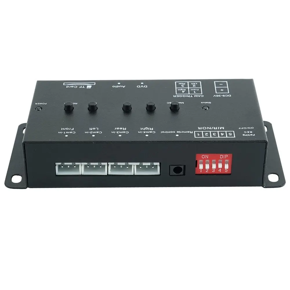 4CH Quad input video Split Box with Recorder function support 4 camera video together front rear left right side view camera