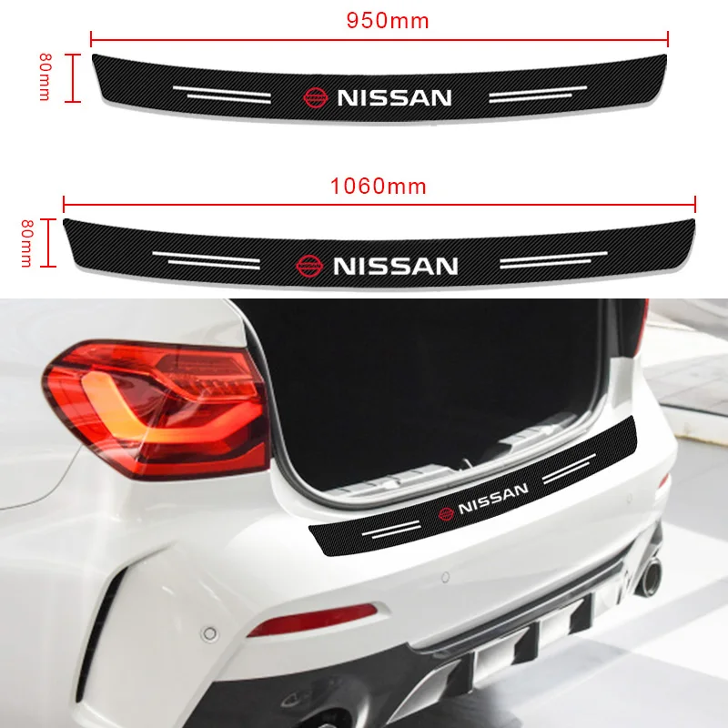 1pcs Carbon Fiber Film Car Trunk Rear Guard Plate Sticker for Nissans Qashqai X J10 J11 Trail Tiida Juke Auto Accessories | Автомобили и