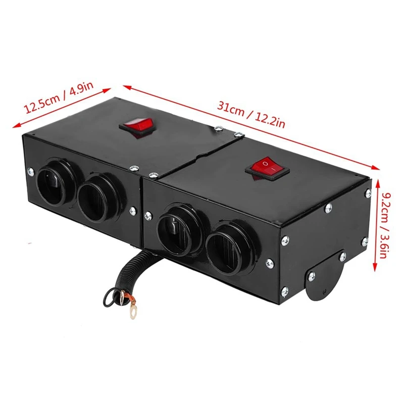24V 500W автомобиль тепловентилятор, 4 Порты и разъёмы Профессиональный Портативный автомобиля лобового стекла автомобиля влагоулавливатель подушка безопасности-компактный нагреватель воздуха на дизельном топливе, Отопление Теплее