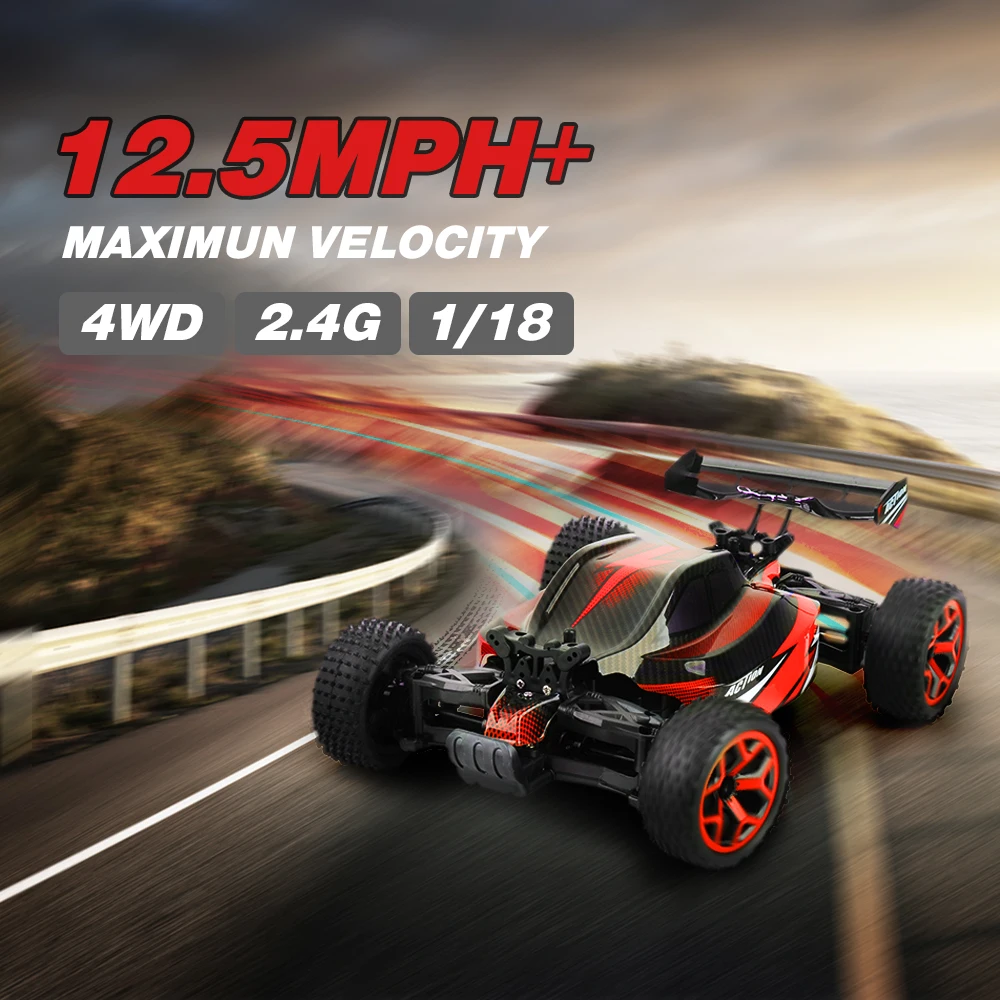 Rc Car 2.4G High-Speed 20KM/H 1/18 Radio Controlled Machine Rock Crawlers Double Motors Drive Buggy oyuncak