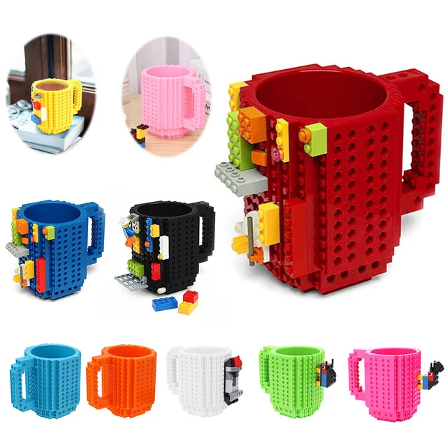 Removable Build-on Building Blocks Tea Coffee Cup DIY Block Puzzle Mug Gift