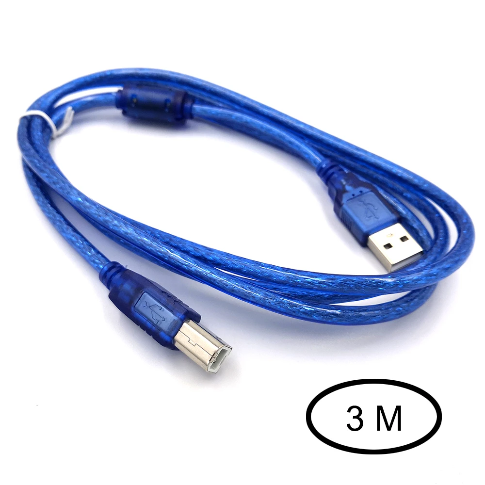3 meter USB 2,0 кабель для принтера 0,3 м 0,5 м 1 м 1,5 м 2 м 3 м 5 м 10 м Pin принтер кабель-канал Магнитный щит 3D-принтеры Запчасти - Цвет: 3 meter