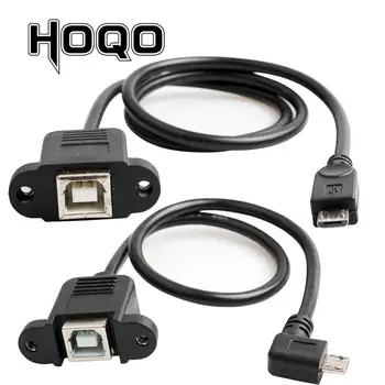 

USB Type-B Printer Panel Mount USB 2.0 B Female Socket to Micro USB 5 Pin Male Connector Cable Cord 1FT/1.5FT