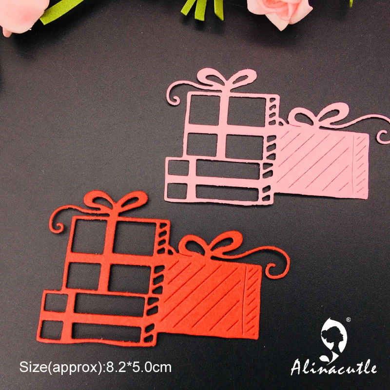 Alinacutle Metal Cutting Die Cut Christmas Gift Box Scrapbooking Paper Craft Handmade Card Punch