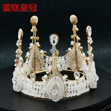 Украшение для торта на день рождения, для пекарни, корона, ретро, королева, резинки для волос, свадебное платье, головной убор ручной работы, корона, кружево