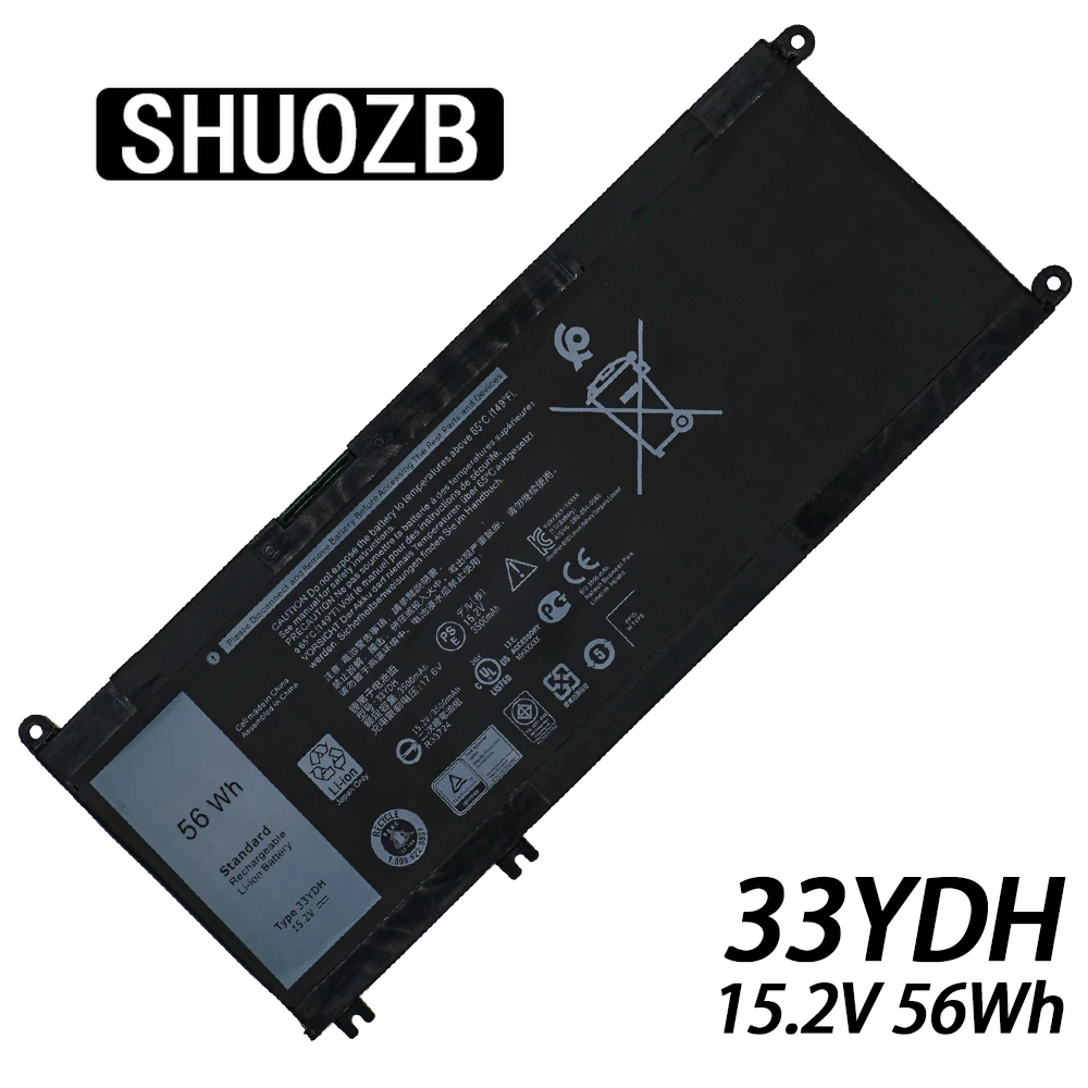 Аккумулятор 33YDH для ноутбука Dell Inspiron Latitude Vostro 13 14 15 17 G3 G5 G7 7778 7779 7773 7577 3579 5587 3779 7588 P30E