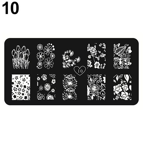 Nail Art Printing Image Polish Stamp Plate Scraper Stamper Manicure DIY Template Beauty& Health The nail stencil could recycle - Цвет: 10