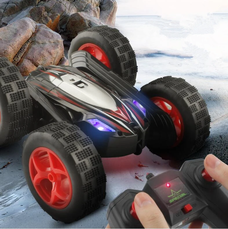 2,4 ГГц пульт дистанционного управления двойной трюк автомобиль 360 градусов переворачивает двухсторонний вращающийся Вращающийся автомобиль RC игрушки Радиоуправляемый трюк автомобиль