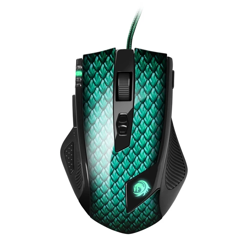 Игровая мышь Sharkoon Drakonia (11 кнопок 5000 dpi USB зелёная подсветка)|Мыши| |