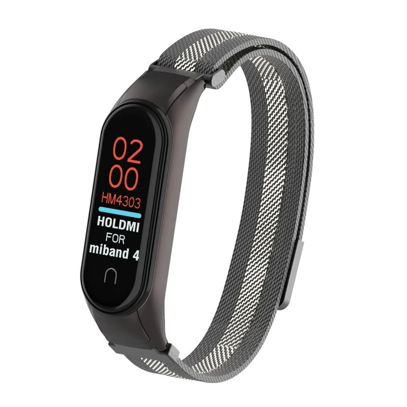 OLLIVAN цветной металлический браслет mi lanese Loop для Xiaomi mi Band 4, браслет на запястье, адсорбционный магнит, браслет mi band 4, стальной, Радужный - Цвет: 3