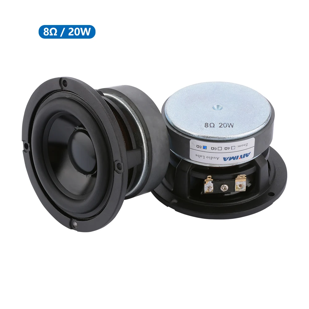 8 Ohm Speaker AIYIMA, 2 шт., 3 дюйма, для домашнего кинотеатра, полный диапазон, динамик, 4, 8 Ом, 20 Вт, 25 ядер, аудио, громкий динамик, средний диапазон, бас-динамик - Цвет: 8 Ohm Speaker