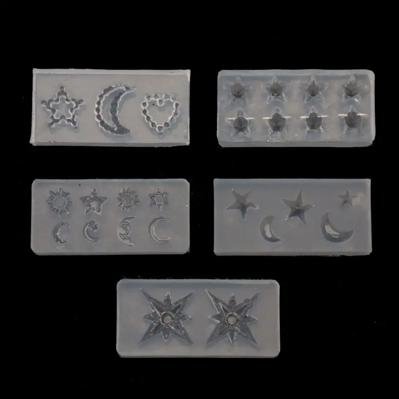 

5Pcs Mini Moon Star Sun Resin Mold Astral Planet Jewelry Fillings Silicone Mold