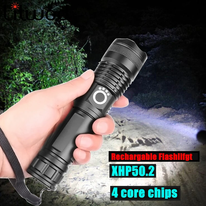 

Tactical Torch Led Flashlight Hand Light Shock Resistant,Hard Defense Bulbs Rechargeable Xhp50.2 Xm-l T6 Zoom In
