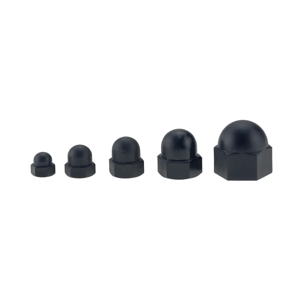 200 x M5 Black Dome Bolt Nut Protection Caps Covers Exposed Hex 8mm Spanner 