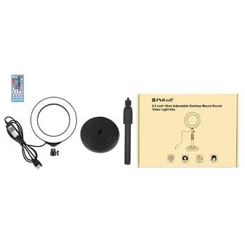 

6.2inch 16cm RGB Light Desk Stand Tripod Mount Dimmable LED Ring Vlogging Selfie Video Lights With Remote Control