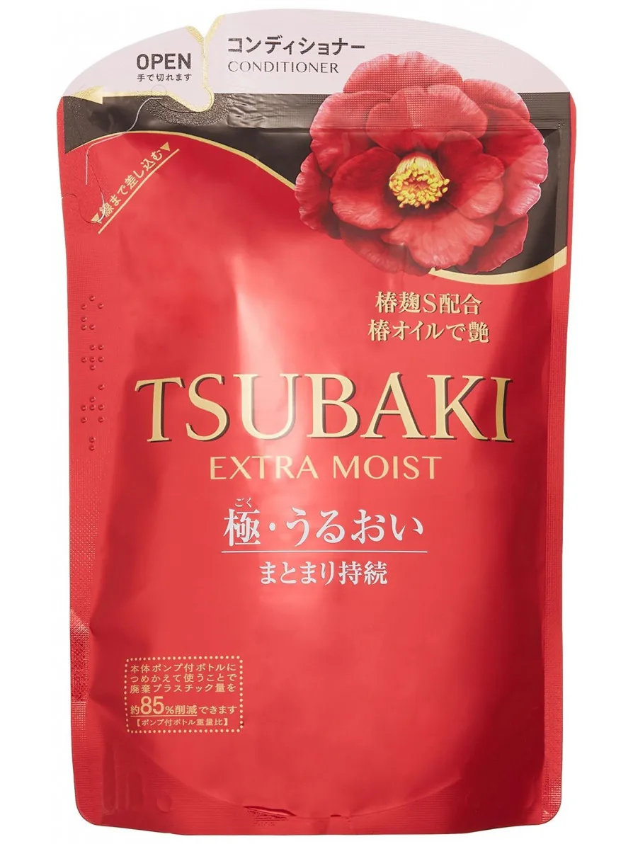 Shiseido Tsubaki Extra Moist Увлажняющий шампунь для волос с маслом камелии мягкая упаковка 345