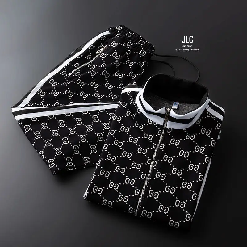 

New autumn and winter sweater suit for men with light luxury fashion and handsome sports leisure suit for men