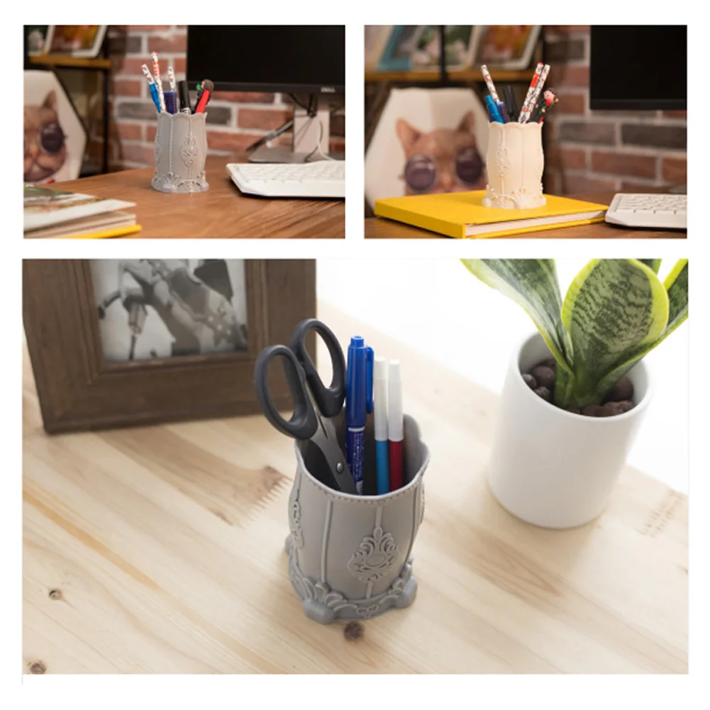 Stationery Desktop Container Portable European Style Durable Storage Box Home Cosmetics Decoration Organizer Makeup Brush Office