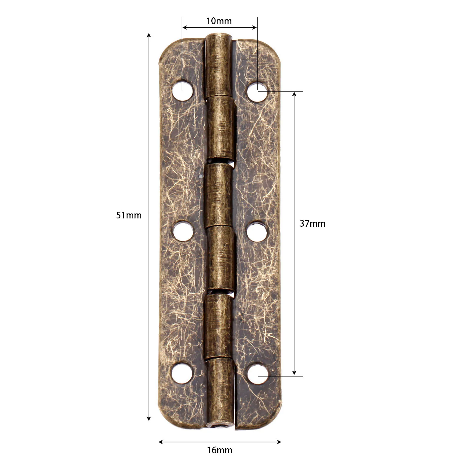 DRELD 10pcs or 2PCS Antique Bronze Cabinet Wood Jewelry Box Gift Wine Case Retro Decor Funiture Long Hinges 6 Holes 51*16mm cabinet door hinges furniture hinge cabinet hinges wooden box hinge brass hinges bronze butterfly hinges