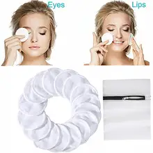 

16Pcs 2 Layers Bamboo Fiber Reusable Washable Makeup Remover Pads Face Wipes