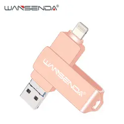 WANSENDA OTG флеш-накопитель USB 3,0 накопитель для iOS/Android/PC 128 Гб 64 32 16 8 флешки 3 в 1 Micro USB Memory Stick