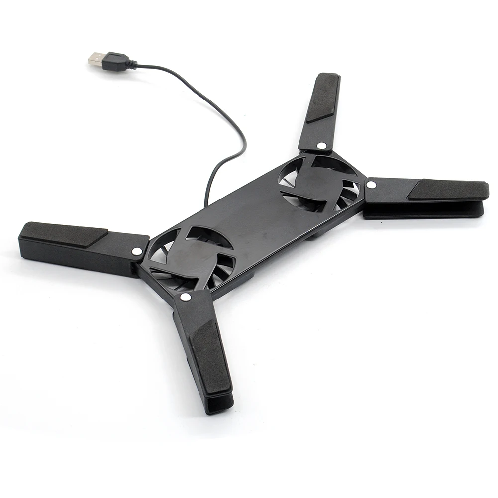 

High Quality RotatableB Fan Laptop Notebook PC 2 Fans Cooler Cooling Pad Computer Peripherals Black