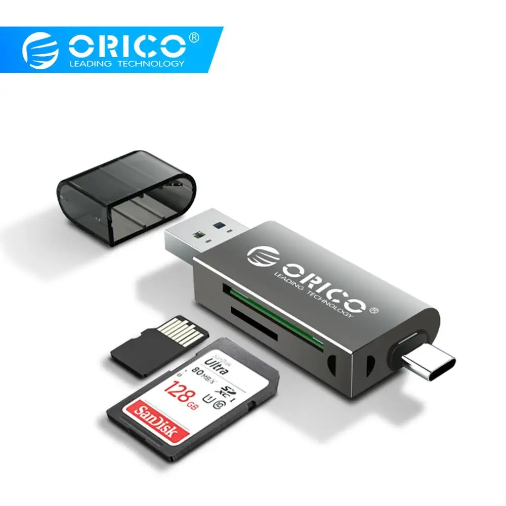 ORICO USB 3,0 SD TF кард-ридер 5 Гбит/с сверхскоростная передача Тип C кардридер портативный многофункциональный матч с OTG