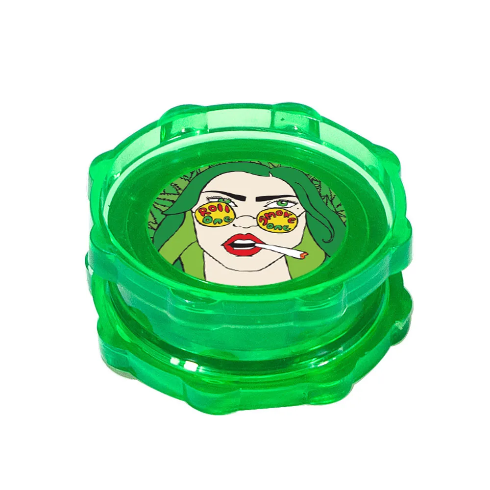 

1 pc 2 layers plastic herb Grinder Herb Grinder Tobacco Spice Crusher hand muller rolling machine snuff snorter