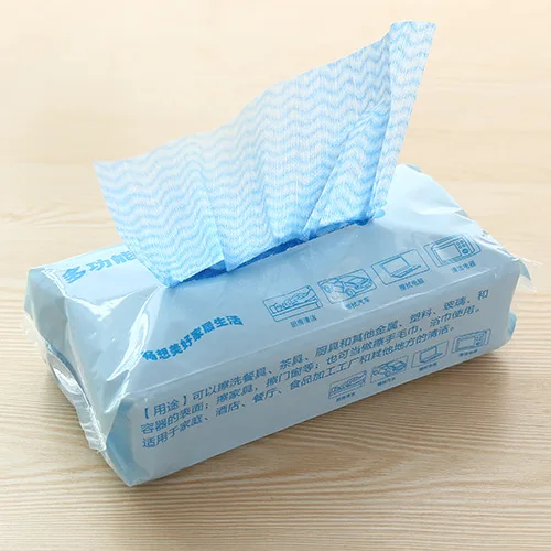 Blue 1 упаковка из 80 многофункциональных нетканых одноразовых кухонных салфеток для чистки, съемных салфеток для мытья посуды - Цвет: Blue