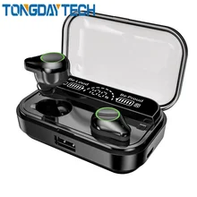 Tongdaytech T10 TWS Bluetooth 5,0 наушники IPX7 водонепроницаемые Fone De Ouvido lcd Беспроводные сенсорные наушники с 2600 мАч зарядным устройством