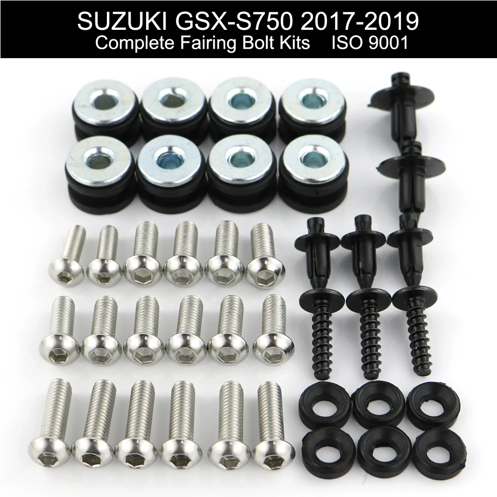 

For Suzuki GSXS750 GSX-S 750 2017-2019 Complete Fairing Bolts Kit Fairing Clips Motorcycle Stainless Steel Covering Screws Nuts