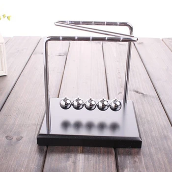 

Newton Cradle Physics Pendulum Science Z-Type Wood Newton's Cradle Art In Motion Balance Ball Wave Desk Ornament Educational Toy