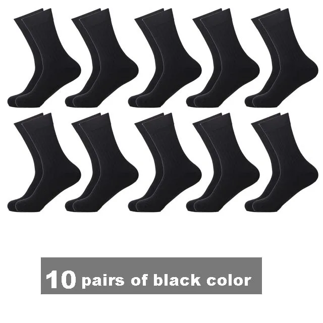 10 black Высококачественные мужские носки из чесаного хлопка, большие size43-46Thicken, осенне-зимние теплые Компрессионные носки для мужчин, подарок - Цвет: 10 black