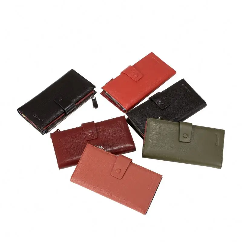 cossroll New Leather Women Wallets Long Style Multi-functional Wallet Purse Color Patchwork Leather Female Clutch Card Holder re