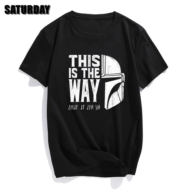 Мужские футболки с мандалорианскими принтами,, летние топы, хлопковые футболки с коротким рукавом, Звездные войны, This Is My Way, уличная одежда, футболки с круглым вырезом