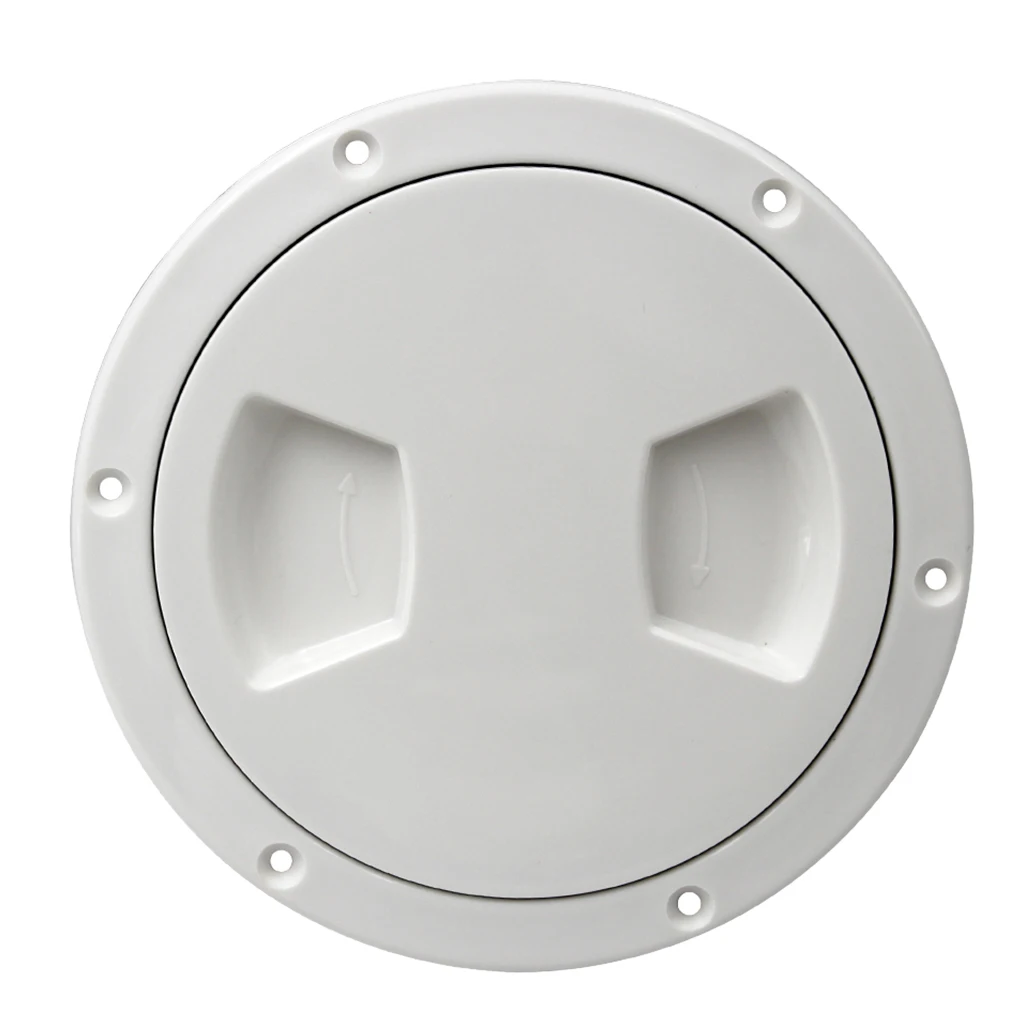 Marine Deck Plate, 5-1/2 Inch Marine Hatch Cover Pull Out Inspection Hatch for Boat Kayak Canoe, White