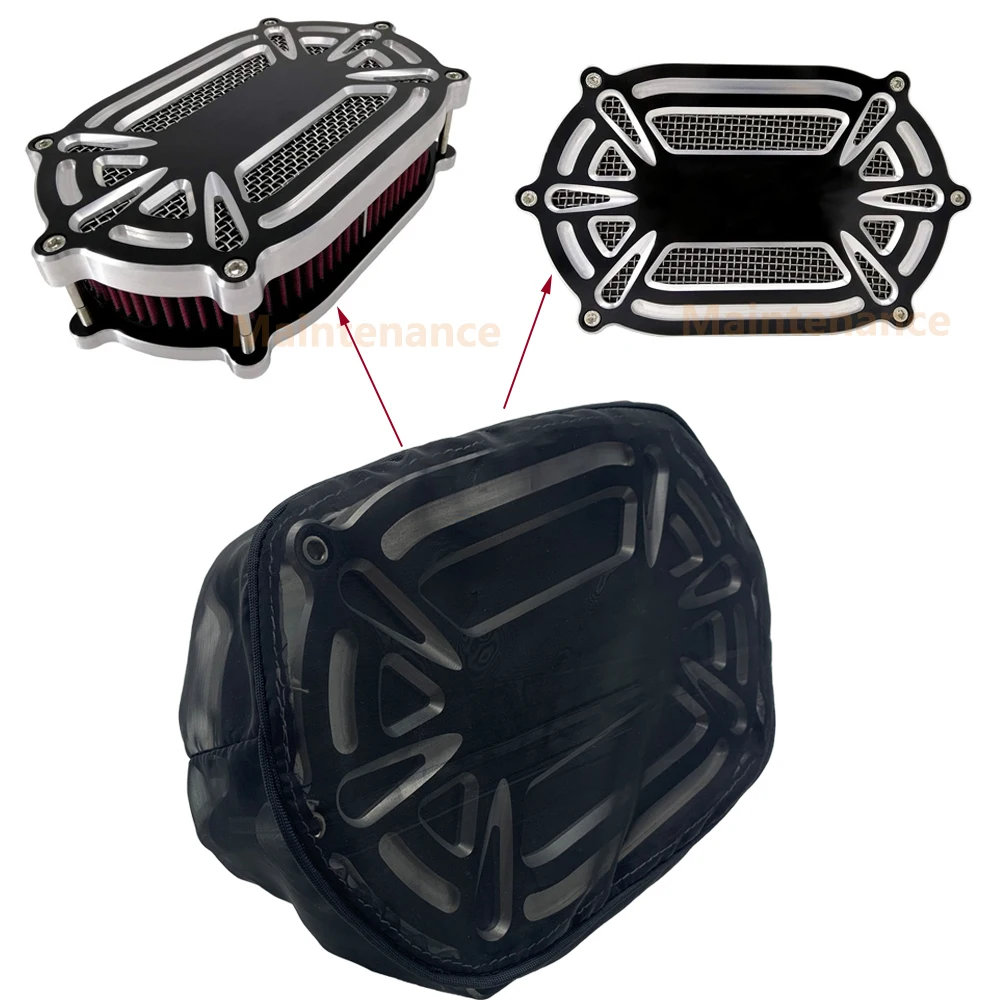 Motorcycle Black Protective Cover Air Filter Heavy Breather Rain Sock Harley Sportster Touring Dyna Softail Air Cleaner Kits air filter cleaner motocross air filter air filter motorcycle air filter cover motorcycle air filter
