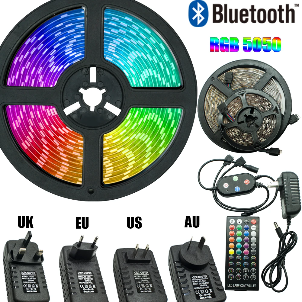 Bluetooth светодиодный светильник s luces с полосками RGB 5050 SMD 2835 водонепроницаемый