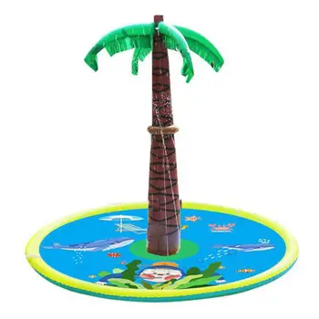 

Water Spray Mat Inflatable Coconut Tree Sprinkle Pad Outdoor Backyard Sprinkler Kids Toy
