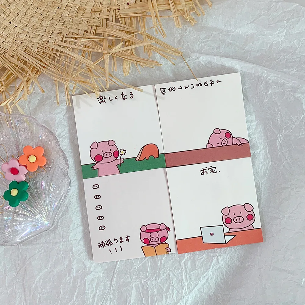 AngelHere Store Kawaii блокнот для заметок портативный милый поросенок проект Tearable memo Note для мальчиков девочек satiery офисные школьные принадлежности