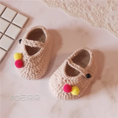 Crochet Baby Shoes,Baby white Flip Flops,Crochet Baby Shoes,Sizes 0-12 Months hand-woven Toddler Shoes
