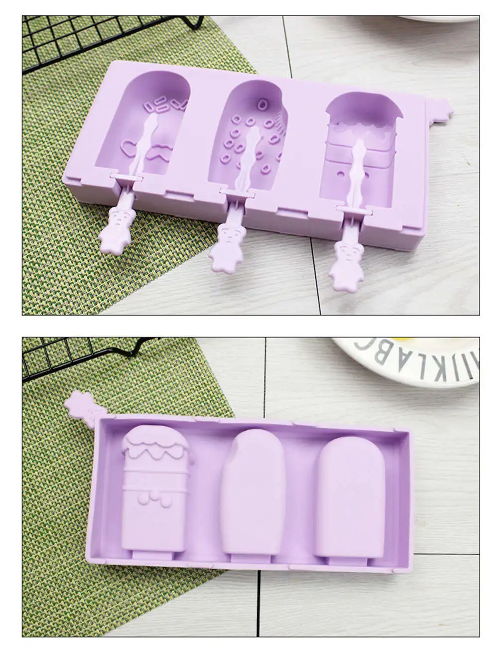 DIY силиконовая форма для мороженого, формочки для Фруктового мороженого, держатель для мороженого, форма для замороженного льда с палочками для мороженого, кухонные инструменты
