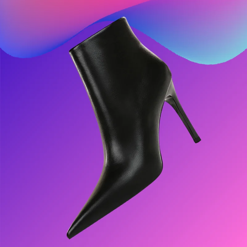 

Fashion Sexy Nightclub Slim Heel Point Toe High Heels Short Boots Slim Boots Fashion Women's Ankle Boots Brand Designer 34-40