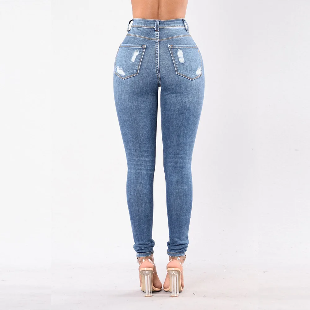 

2020 Autumn and Winter Cross-Border Hot-Selling European and American Wish Amazon Independent Station New Hole Stretch Women's J