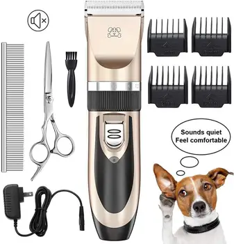 

Dog Shaver Clippers Low Noise Rechargeable Cordless Electric Quiet Hair Clippers Set for Dogs Cats Pets
