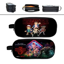 Странные вещи, 3 двухслойный пенал, детский пенал для карандашей, модные детские подарки, держатель для карандашей, милые канцелярские сумки для мальчиков и девочек