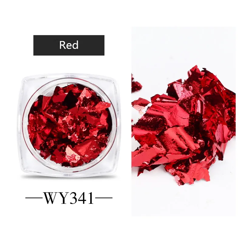 WY341 Foils 1 коробка наклейка из фольги золотого и серебряного цвета блестящая бумага из фольги 3D украшение для ногтей лазерная наклейка для ногтей - Цвет: WY341 Foils