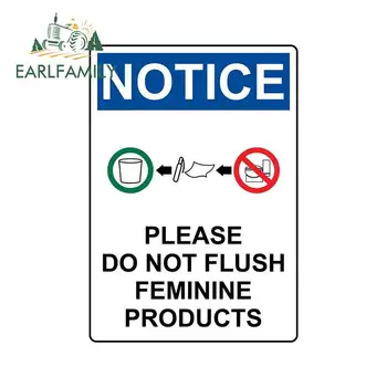 

EARLFAMILY 13cm x 9.1cm for Please Do Not Flush Notice Camper Car Stickers DIY Anime Custom Printing Waterproof Graffiti Decal