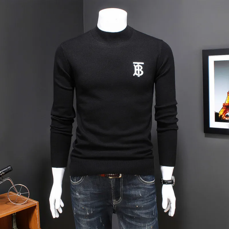 ^Cheap 2019 autumn and winter new tide brand embroidery striped letter Wool sweater casual round neck lovers men pullover Black ^Cheap 2019 autumn and winter new tide brand embroidery striped letter Wool sweater casual round neck lovers men pullover Black