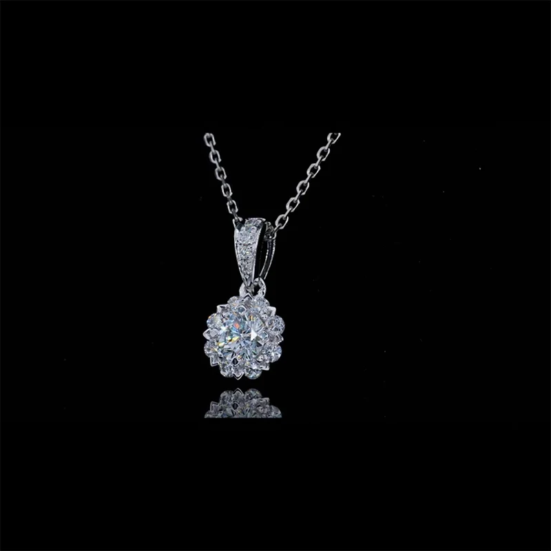 14 к белое золото 0.5ct 1.0ct 2.0ct бриллиантовое ожерелье Moissanite Женское Обручальное и свадебное ожерелье для женщин хорошее ювелирное изделие подарок